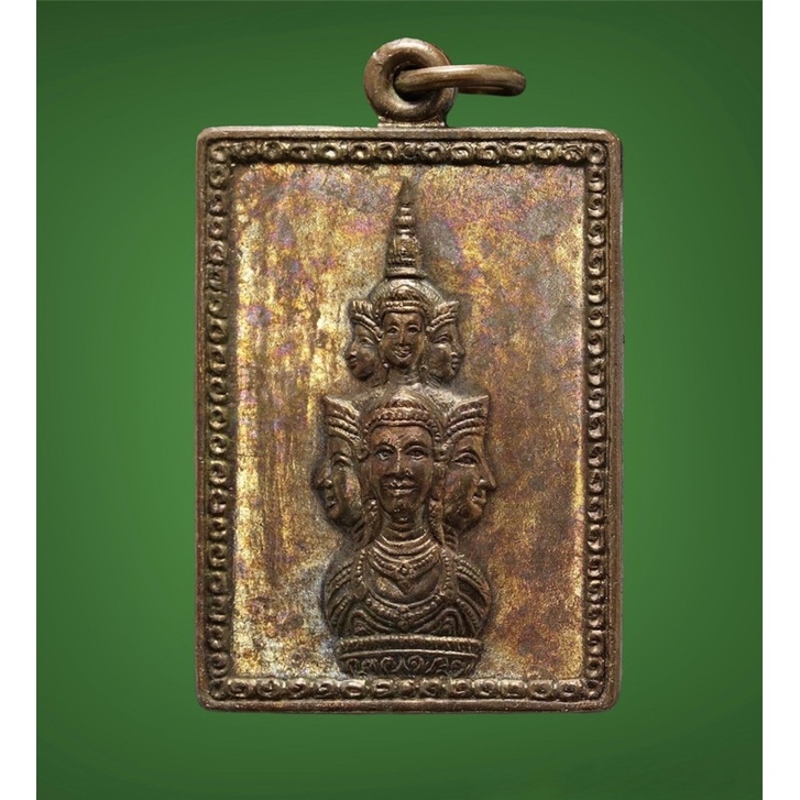 #เหรียญแสตมป์ องค์พ่อจตุคามรามเทพ หลักเมืองปี30 พิมพ์มีหู บล็อกวงเดือน ผิวไฟแดงๆ (สำหรับคนชอบขอสวยไม