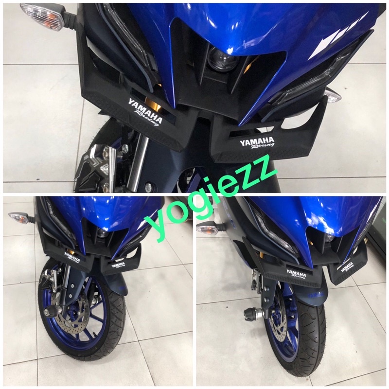 Winglet all new yamaha r15 v4 2022 2023 mhr เพชรสีดํา wingled r15 wing r15 v4 พลาสติก abs wing led