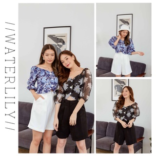 Waterlily Top : เสื้อครอปแขนบอลลูน