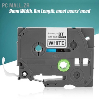 [เทปลามิเนต] Compatible for TZe‑221 P‑Touch Black On White Laminated Label Tape 9mm BT-221