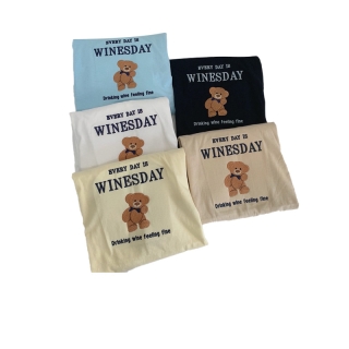 destinytshirt เสื้อยืด oversize ผ้าคอตตอน สไตล์มินิมอล ปัก every day is WINESDAY