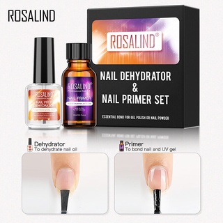 Rosalind เซ็ท ไพร์เมอร์ รองพื้น + กันเชื้อรา ไล่ความชื้น ลดความมันบนหน้าเล็บ ทำให้สีเจล ติดแน่น ยาวนานขึ้น ขนาด15 ml.x2