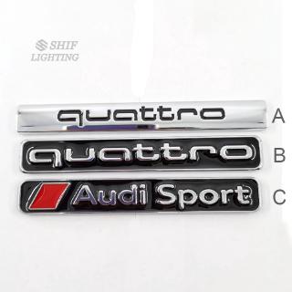 1 x 3D Metal Quattro Audi Sport Logo Car Auto Decorative Emblem Badge Sticker Decal Replacement For AUDI