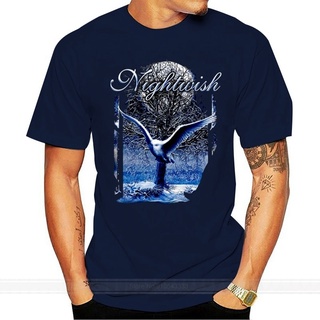 เสื้อยืดผ้าฝ้ายเสื้อยืดลําลอง แขนสั้น คอกลม พิมพ์ลาย Nightwish Band 1 สีดํา แฟชั่นฤดูร้อน สําหรับคู่รักL XL  XXL 3XL