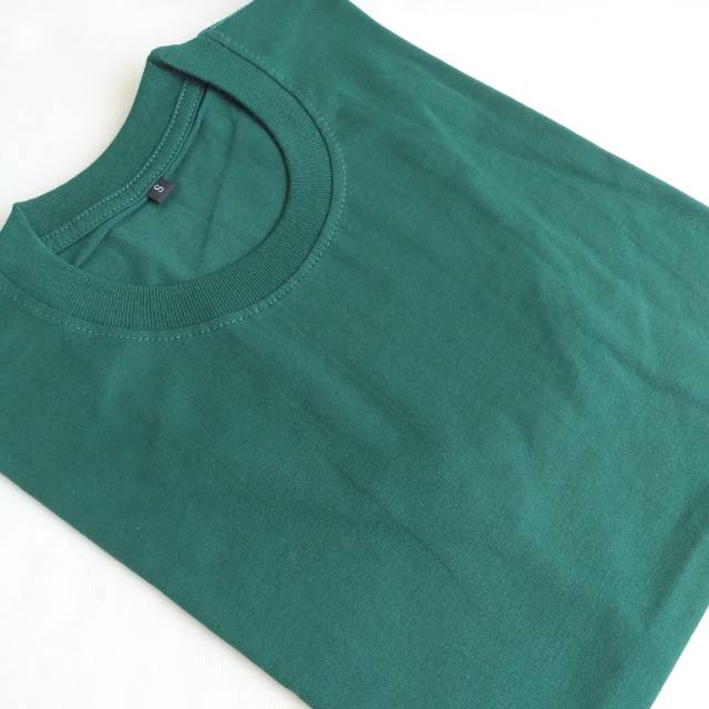 HIJAU TNI เสื้อยืดพื้นฐานสีเขียว O-คอ - ผ้าฝ้ายคุณภาพสูง