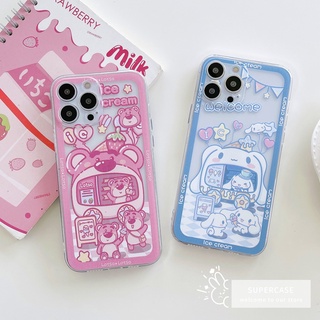 เคสโทรศัพท์มือถือแบบนิ่ม TPU ลายการ์ตูนสุนัข Cinnamon Strawberry Bear น่ารัก สําหรับ Samsung Galaxy S22 S21 S20 Plus Ultra S10 FE Note 20 Ultra 10 Plus Lite 9 8 2020