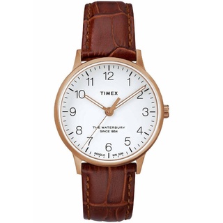 Timex TW2R72500 Waterbury Classic นาฬิกาข้อมือผู้หญิง สายหนัง สีน้ำตาล หน้าปัด 36 มม.