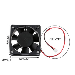 ☀S☀60mm×60mm×20mm DC 12V 2-Pin Cooler Brushless Axial PC CPU Case Cooling Fan