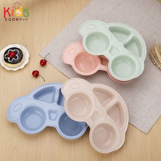 KIDSCOOK - A130 จานข้าวเด็ก จานอาหารเด็ก ชามข้าวเด็ก ถาดหลุมเด็ก ถาดหลุม  (T)