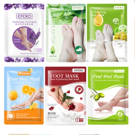 พร้อมส่ง Lowest price!!! มาส์กลอกเท้า EFERO Exfoliating Foot Mask ปรับเท้านุ่มเหมือนเท้าเด็ก(1 คู่ / ถุง)