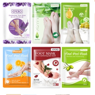 🚀พร้อมส่ง🚀 Lowest price!!! มาส์กลอกเท้า EFERO Exfoliating Foot Mask ปรับเท้านุ่มเหมือนเท้าเด็ก(1 คู่ / ถุง)