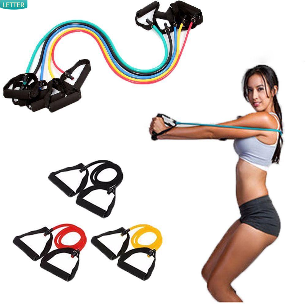 LETTER Durable Yoga Pull Rope Indoor Sports Rubber Resistance Bands ...