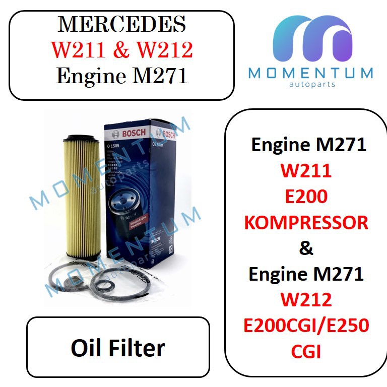 MERCEDES-BENZ กรองน้ํามัน W211 สําหรับเครื่องยนต์ประเภท M271 E200 KOMPRESSOR & W212 E200CGI E250 CGI