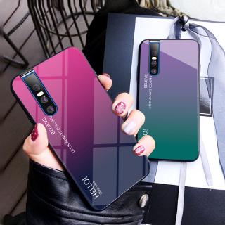 เคส Vivo V15 Pro Y91 Y91i Y93 Y95 Y17 Y91C Luxury Gradient Ultra-Thin Tempered Glass Back Cover Phone Case เคสกระจก