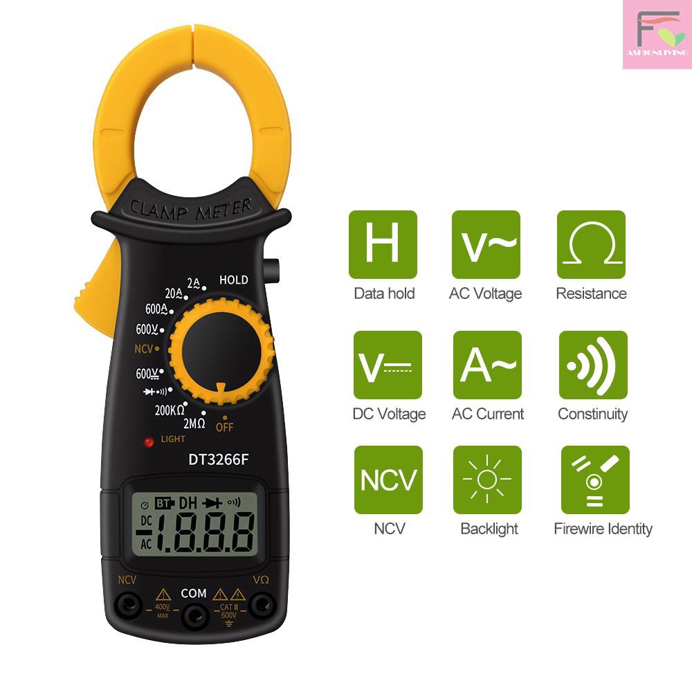 F &amp; L ดิจิตอลมัลติมิเตอร์ Clamp Meter Ac Dc แรงดันไฟฟ้าโวลต์มิเตอร์ไดโอด