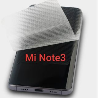 กันรอยหลัง Mi Note 3 ใสลายเคฟล่า