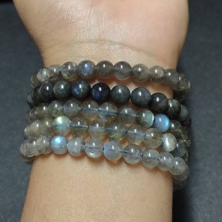 ข้อมือหินลาบราโดไรต์ Labradorite ขนาด 7-7.5 มม.