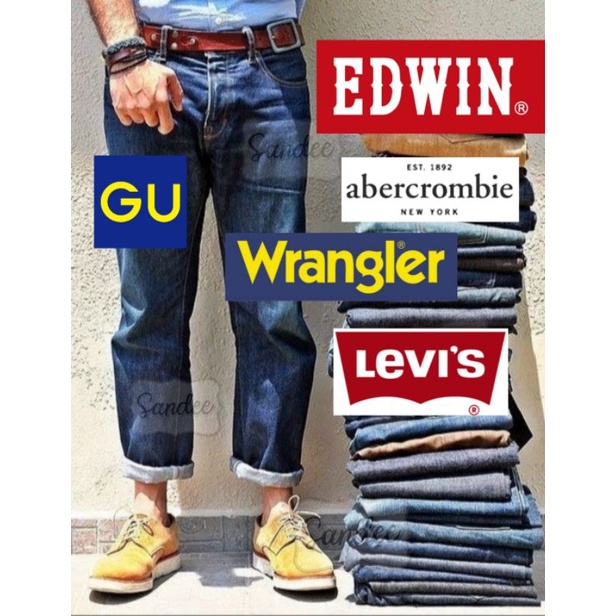 👖กางเกงยีนส์มือสอง Edwin / Wrangler เลื่อนดูได้เลยค่ะ👀👉 | Shopee Thailand