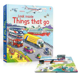 สมุดระบายสี 3D Usborne Look Inside Things That Go สําหรับเด็ก