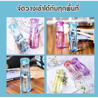 ขวดแก้วคริสตัล  กระบอกแก้วน้ำ 420ml คละสี