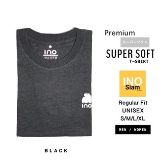 INO &amp; SIAM THAILAND เสื้อยืดคอกลม ผ้านุ่มพิเศษ Premium Super Soft สีดำ