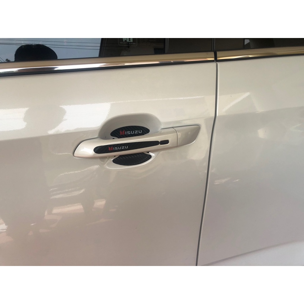 Isuzu 8 ชิ้น บติดมือจับประตูรถยนต์ ป้องกันรอยขีดข่วน สติกเกอร์คาร์บอนไฟเบอร์ สำหรั Panther Elf Traga Dmax Mux Trooper Crosswind Panther Sportivo Nmr71 MU7 TFR - รูปที่ 5