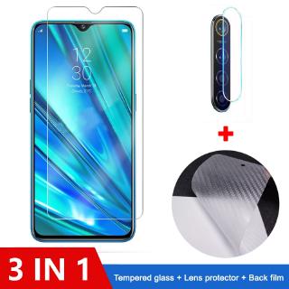 (3 in 1)  oppo A92 A52 A9 2020 A5 2020 A31 A91 realme 6 5 C3 Tempered Glass Film +Carbon Fiber Back Film +Camera lens film