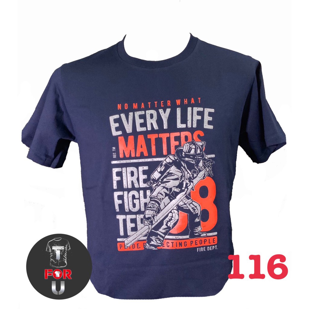 เสื้อยืดลายนักดับเพลิง ผ้าคอตต้อน 100% สวมใส่สบาย ราคาถูก รูปที่ 6
