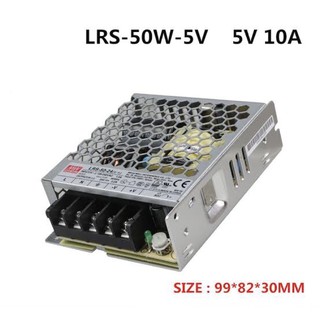 LRS-50W-5 / 5V 10A MEAN WELL Power Supply 5V 10A พาวเวอร์ ซัพพลาย รับประกันสินค้า  7 วัน มี มอก.