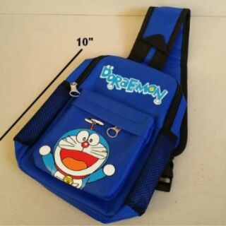 เป้สะพายเฉียง กระเป๋าคาดอก Shoulder bag ลาย โดราเอม่อน Doraemon ขนาด 6x10x3 นิ้ว