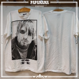 เสื้อยืดแฟชั่น [ NIRVANA ] Kurt Cobain @1994 THE END OF MUSIC เสื้่อวง เสื้อทัวร์ เนวาน่า วินเทจ papamama vintage