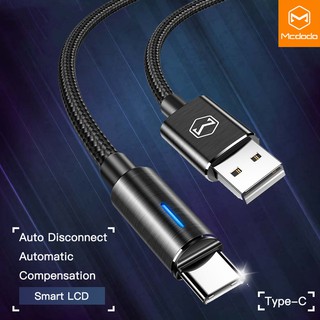 Mcdodo Fast Charging Auto Disconnect Cable For Type C Micro USB Samsung Xiaomi P20 Aluminum Alloy Braided LED Data Cord