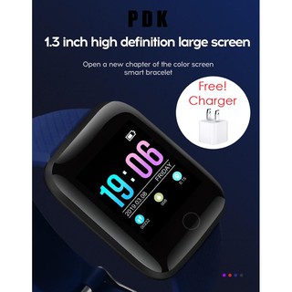 สายรัดข้อมืออัจฉริยะ PDK 116Plus Smart Bracelet ฟรี หัวชาร์จ [ไทย][พร้อมส่ง] สายรัดข้อมือเพื่อสุขภาพ วัดชีพจร นับก้าว