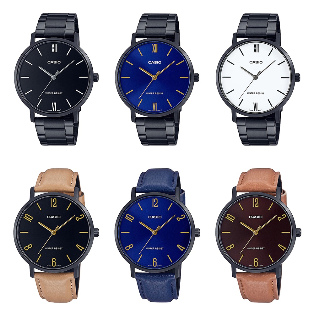 Casio Standard นาฬิกาข้อมือผู้ชาย รุ่น MTP-VT01B-1B,MTP-VT01B-2B,MTP-VT01B-7B,MTP-VT01BL-1B,MTP-VT01