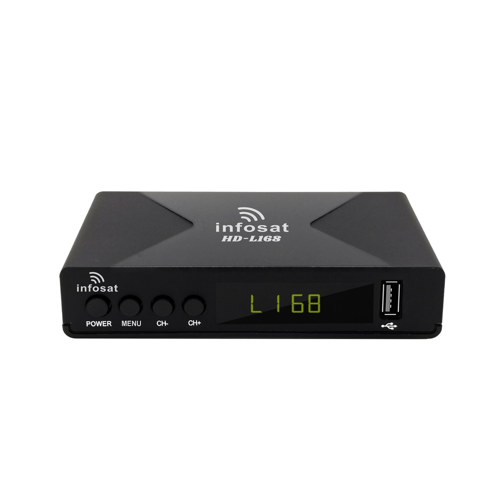 กล่องทีวีดาวเทียมไฮบริดจ์ INFOSAT HD-L168 + เสา WIFI INFOSAT + INFOSAT USB LAN-1 #8