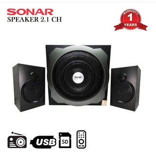 Sonar  ลำโพง บลูทูธ  Bluetooth 2.1CH รุ่น DHT-730DF (S4) USB / SD CARD/ FM / รีโมท รับประกันสินค้า 1ปี