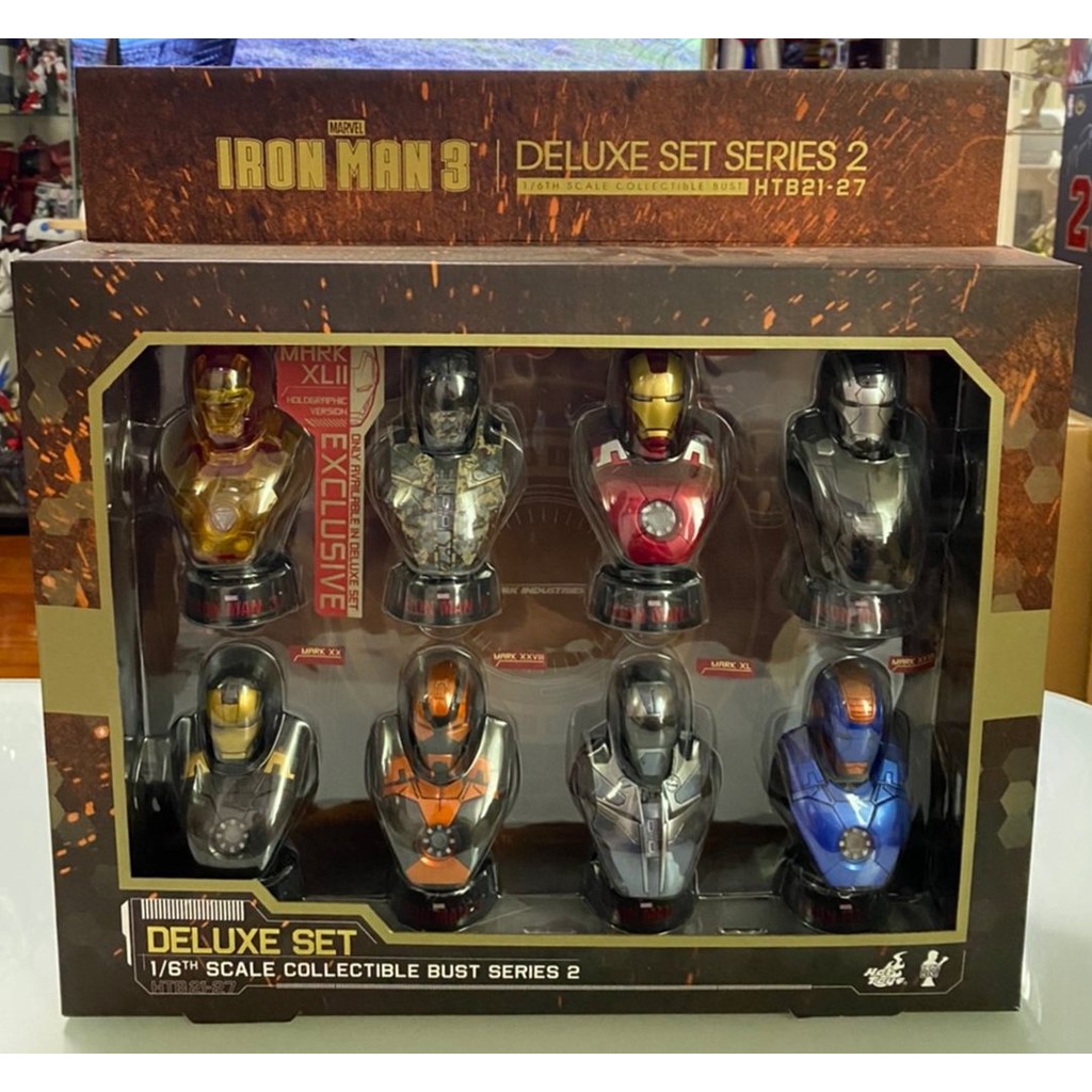 Hot Toys IRON MAN 3 DELUXE SET OF 8 (SERIES 2) (1:6 BUST)