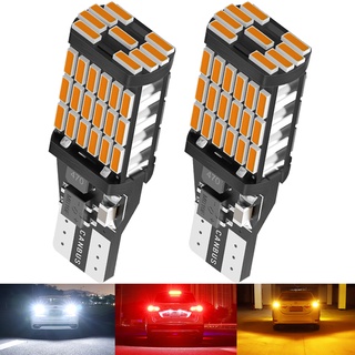 ไฮไลท์ T15 ไฟถอยหลังรถยนต์ LED ไฟสำรองอัตโนมัติ 4014 45SMD เบรกรถย้อนกลับ ตัดหมอก สำหรับรถจักรยานยนต์ สีขาวคริสตัลบลู