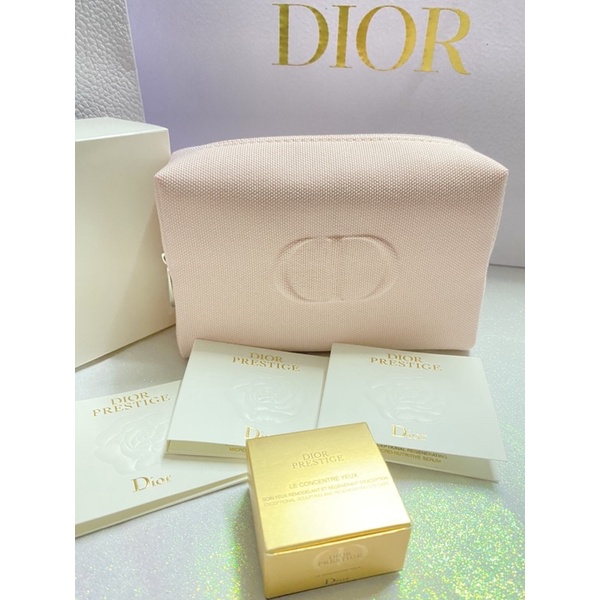 Dior Prestige set ขนาดทดลอง Advanced Serum ชิ้นละ 1ML 5 ชิ้น + Eye creme พร้อมกระเป๋าเครื่องสำอางค์ Dior สีชมพู แท้💯