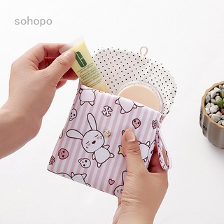 Sohopo กระเป๋าเก็บผ้าอนามัย แบบพกพา น่ารัก พร้อมช่องใส่บัตร ล้างทําความสะอาดได้ สําหรับผู้หญิง วัยรุ่น