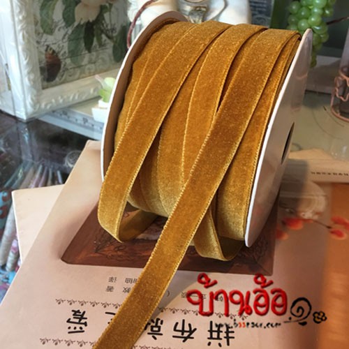 1y 13mm PDR0046 ริบบิ้น ผ้ากำมะหยี่ ขนาดเล็ก 13 มิล x ความยาว 90 เซนติเมตร Velvet Ribbon