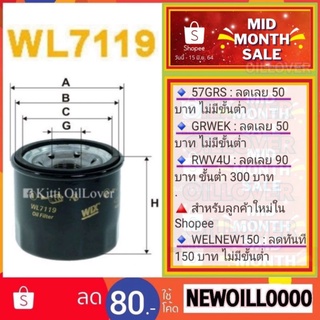 Wix oil filter WL7119 7119 Toyota Avanza 1.3 1.5 Suzuki Swift 1.2 2012 AZF412 สวิฟท์ Ciaz 1.2 เซียส โตโยต้า