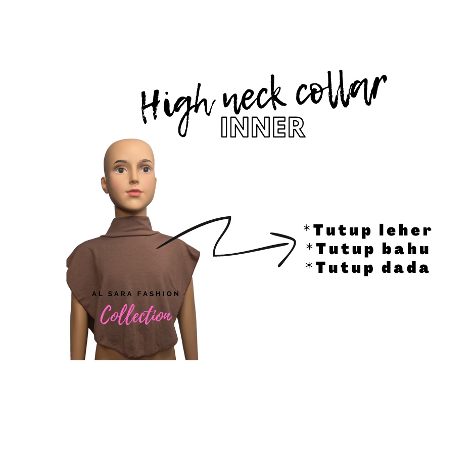 คอสูง Bib-คอเต่าครึ่งด้านใน Tutep Leher Muslimah-neck Cover Up คอด้านใน