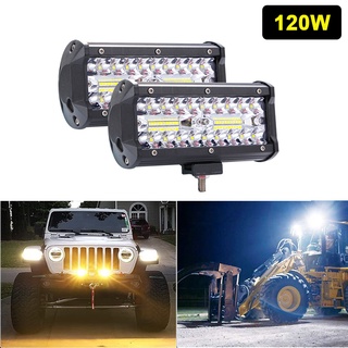 120W Car LED Light Bar 7Inch Driving Beam Off Road Fog Lamp Spot Flood Combo Led Work Lights for Truck Boat SUV ATV UTV