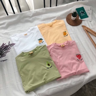 เสื้อโอเวอร์ไซต์ 🥑ปักลาย ผลไม้