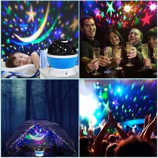 ไฟตกแต่งห้องโคมไฟข้างเตียงหมุนไฟ LED ไฟกลางคืนดาวท้องฟ้าฉายแสง Bedside lamp LED Starry Sky Projection Light