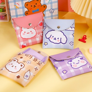 พร้อมส่ง!!☺กระเป๋าใส่ผ้าอนามัยหนัง Pu ลายการ์ตูนน่ารักขนาดพกพา/ ของจุกจิก