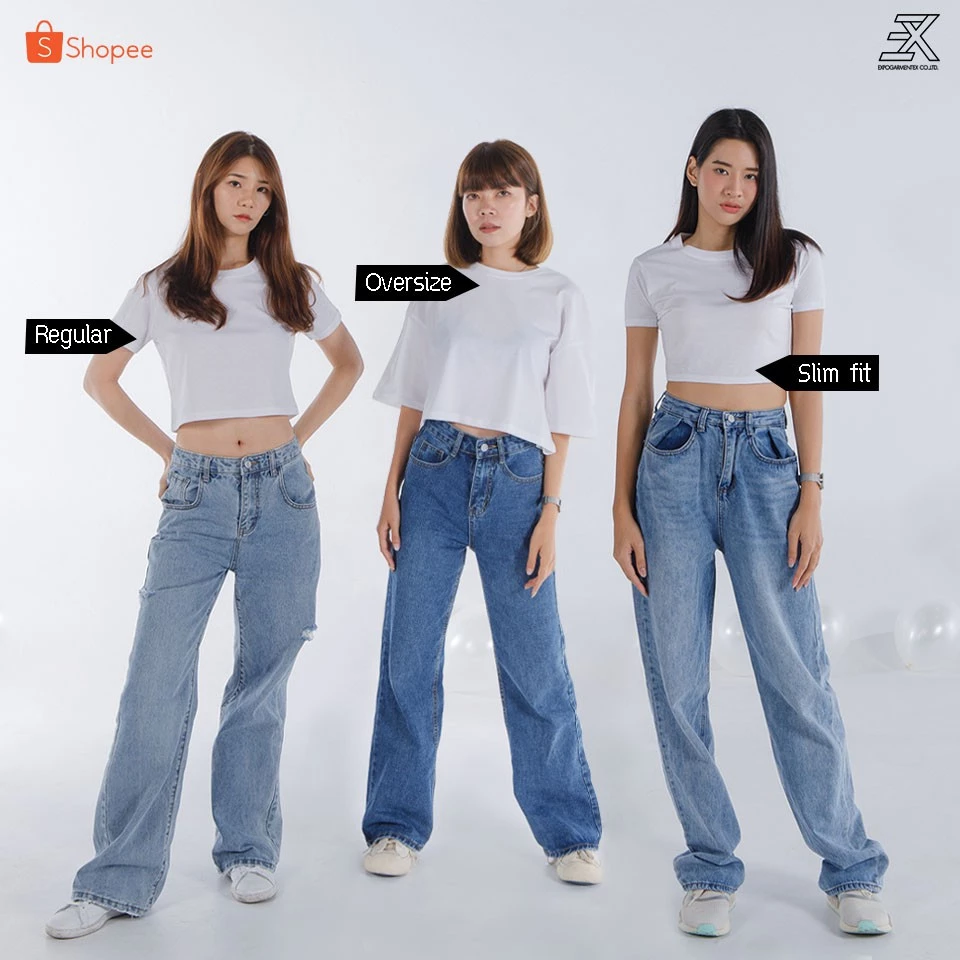 Expogarment เสื้อครอป CROP เอวลอย แขนสั้น ผ้าคอตตอน 100% สีขาว (มีให้เลือกทั้งหมด 3 ทรง)