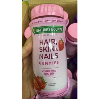 Natures Bounty Hair Skin &amp; Nails 2,500mcg Biotin 80 Gummies