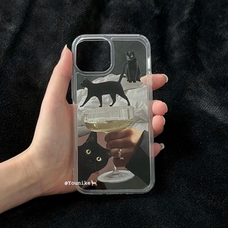 เคสป้องกันโทรศัพท์มือถือ แบบนิ่ม ลายแมวบรรยากาศ สไตล์เกาหลี สําหรับ Iphone 13pro 12promax 11 xr